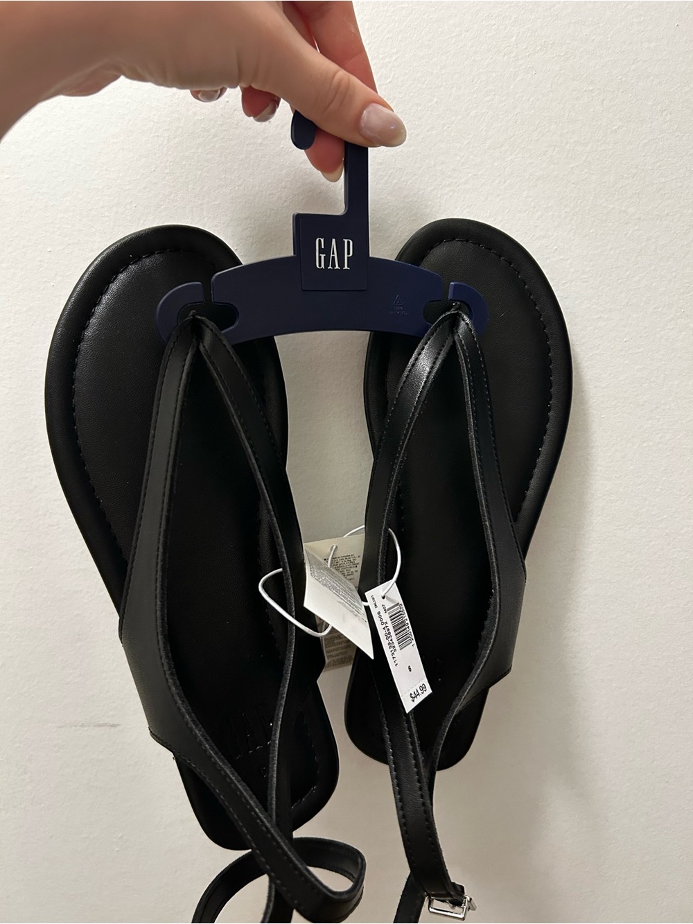 GAP Black Thong Sandals with Ankle Strap